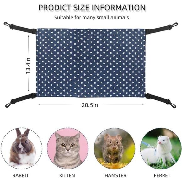 Pet Hammock for Cage Reversible Cat Hanging Hammock Soft Hanging Bed for Cats - Picture 5 of 8